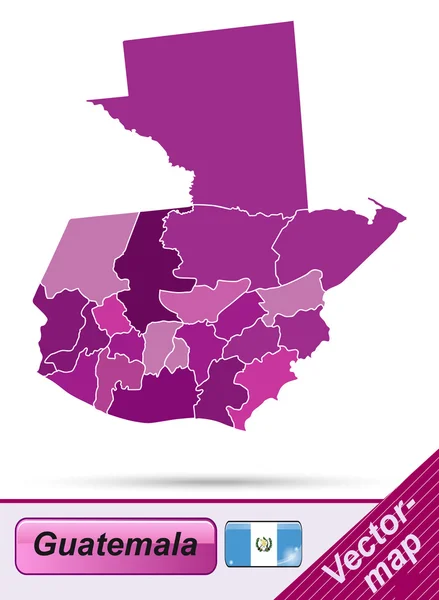 Mapa Guatemaly — Stockový vektor