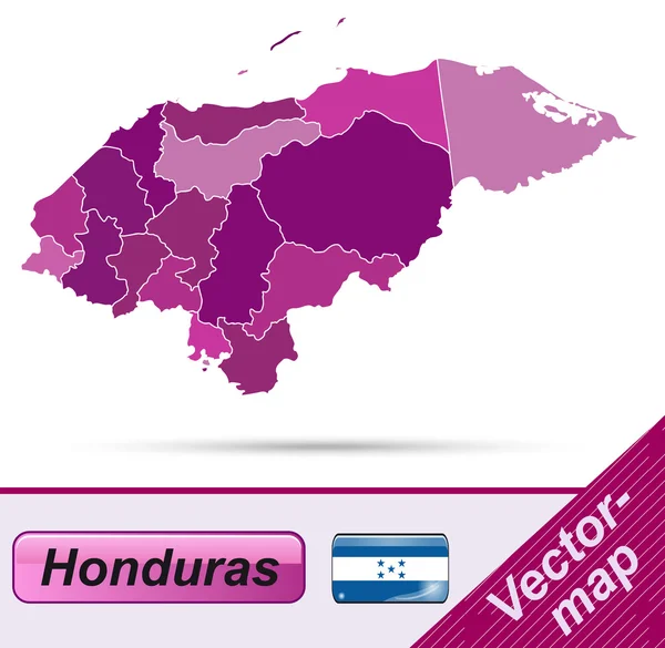 Mapa online de Honduras — Vector de stock