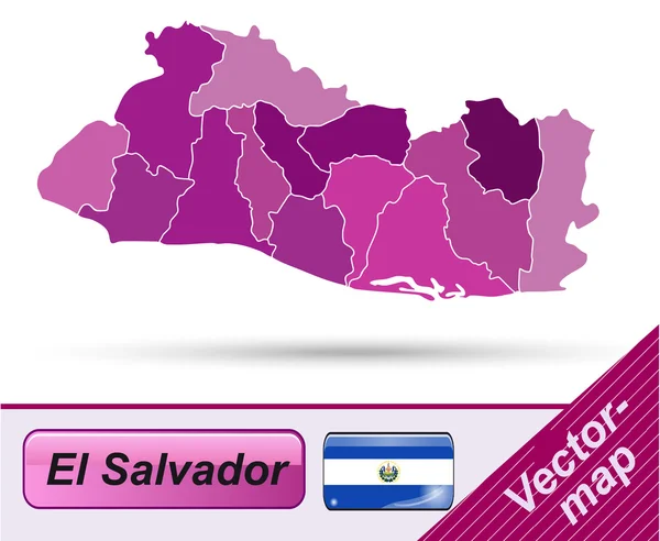 Karta över el-salvador — Stock vektor