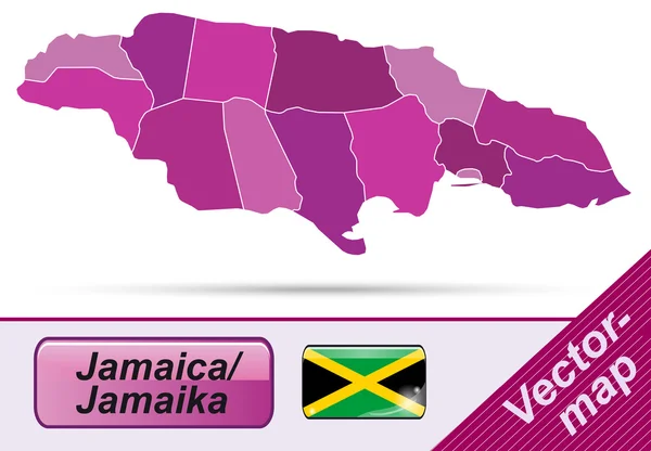 Karta över jamaica — Stock vektor