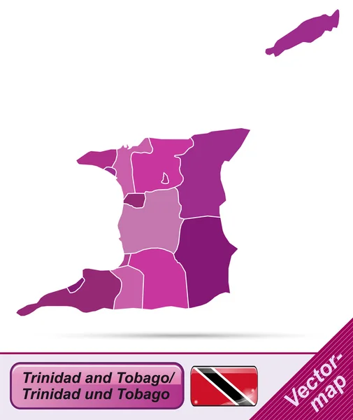 Karte von Trinidad und Tobago — Stockvektor