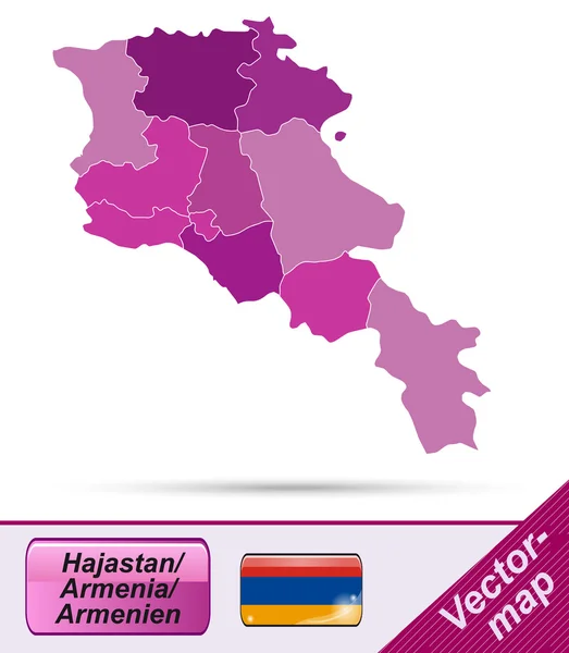 El mapa de Armenia — Archivo Imágenes Vectoriales