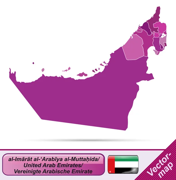 Mapa Zjednoczone Emiraty Arabskie — Wektor stockowy