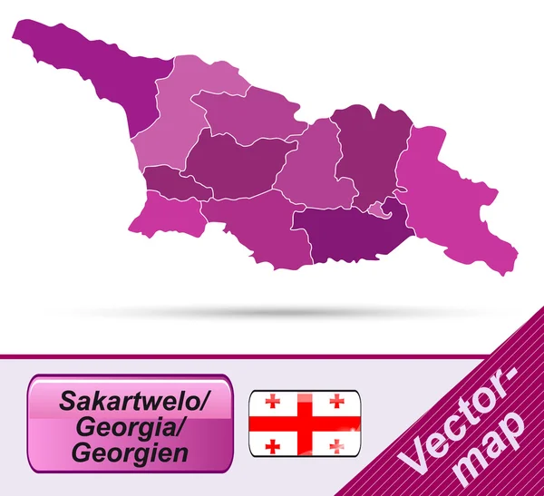 El mapa de Georgia — Vector de stock