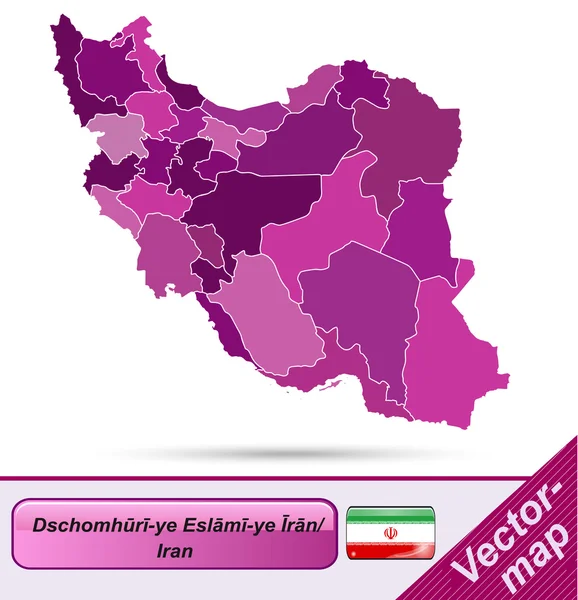 El mapa de Irán — Vector de stock