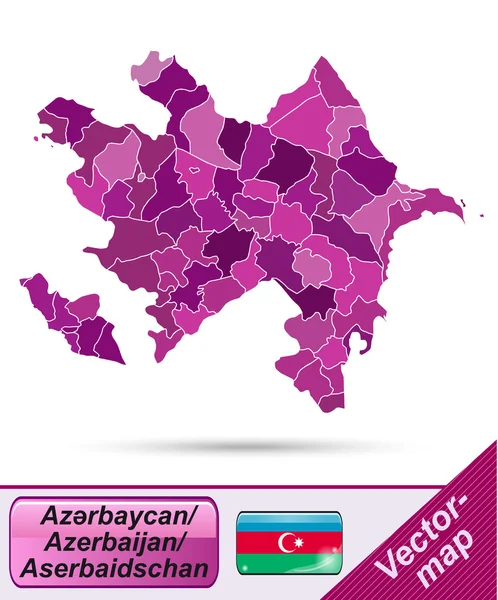 Mapa online de Azerbaiyán — Vector de stock