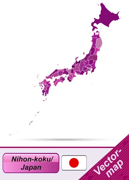 Mapa online de Japón — Vector de stock