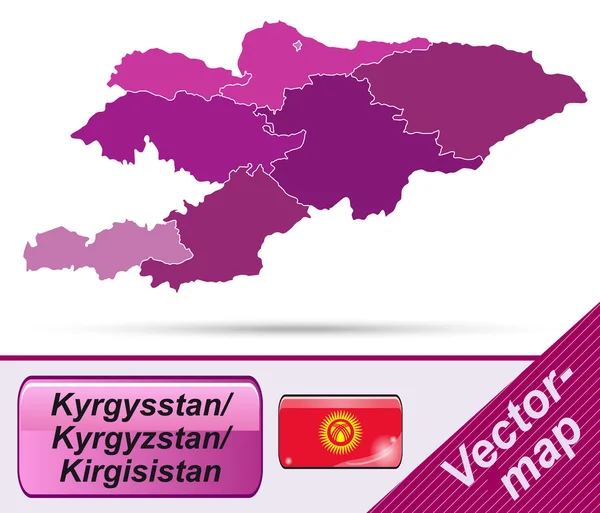 Mapa Kyrgyzstánu — Stockový vektor