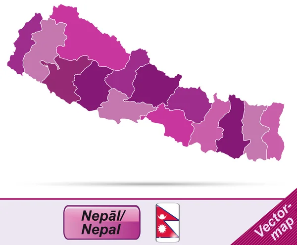 ネパールの地図 — ストックベクタ