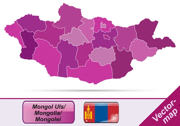 Kaart van Mongolië — Stockvector