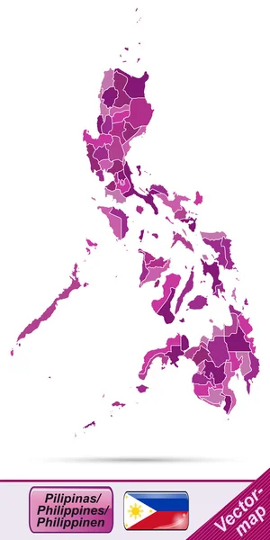 Karte der Philippinen — Stockvektor