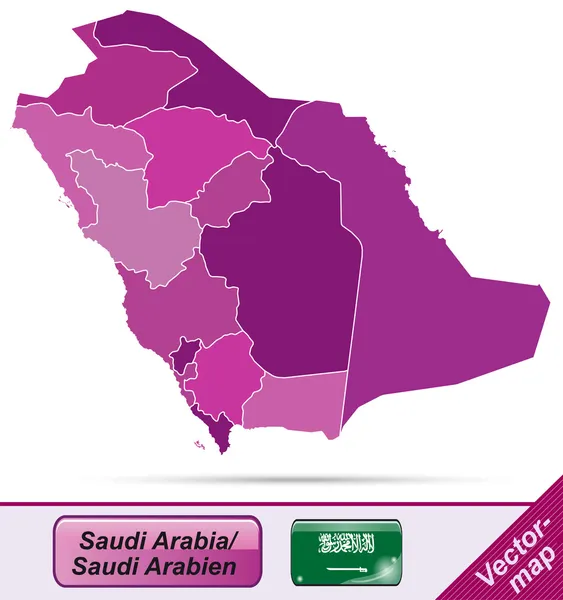 サウジアラビア地図 — ストックベクタ