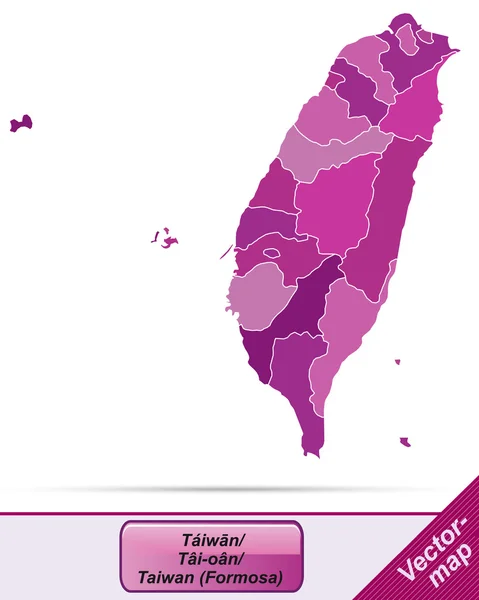 台湾の地図 — ストックベクタ