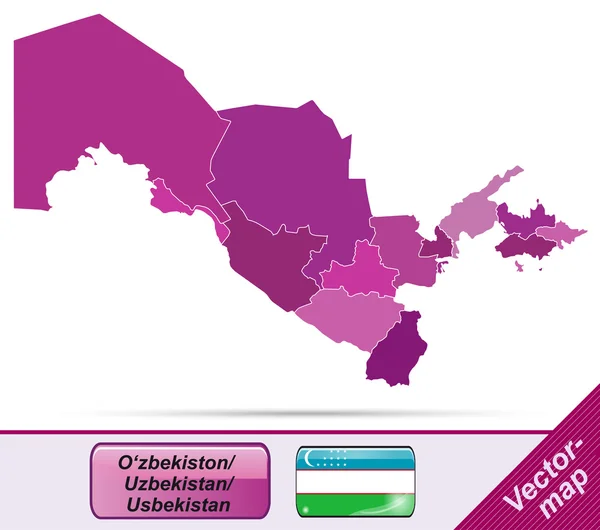 Mapa online de Uzbekistán — Archivo Imágenes Vectoriales