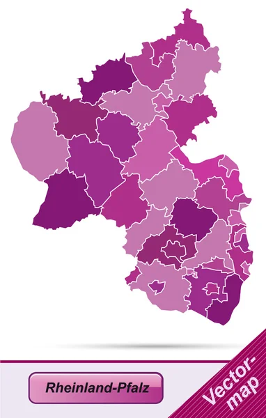 Kaart van Rheinland-Pfalz — Stockvector