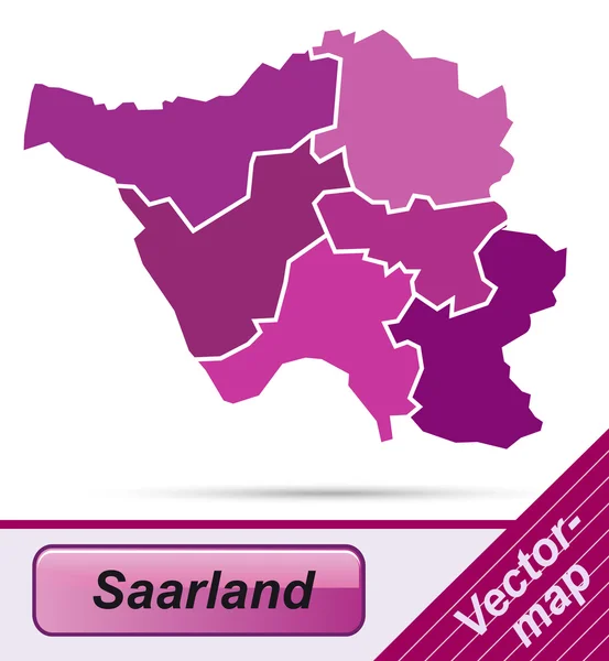 Kaart van saarland — Stockvector