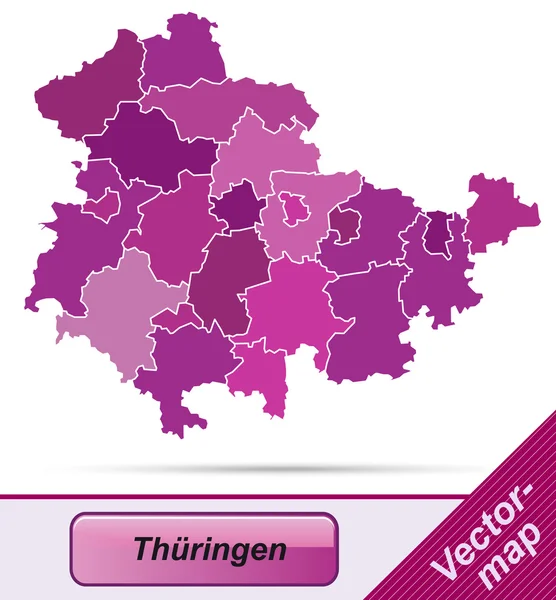 Thuringia Haritası — Stok Vektör