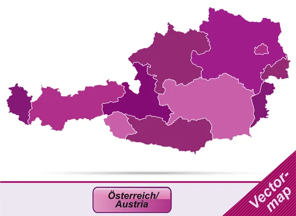 Karte von Österreich — Stockvektor