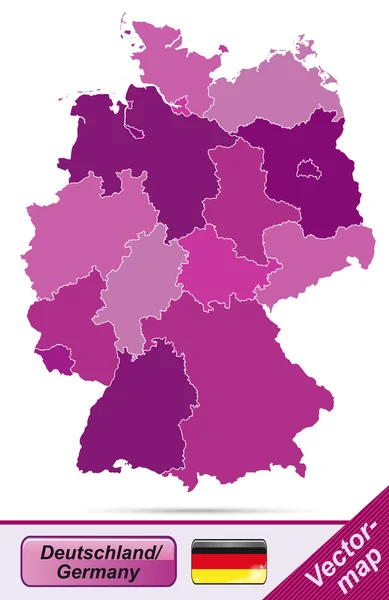 Carte de l'Allemagne — Image vectorielle