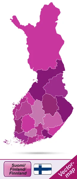 Mapa Finlandii — Wektor stockowy