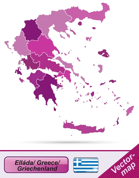 Mapa Řecka — Stockový vektor