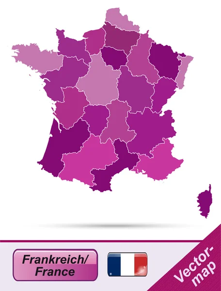 Mapa de Francia — Archivo Imágenes Vectoriales