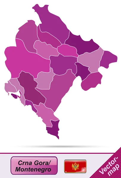 El mapa de Montenegro — Vector de stock