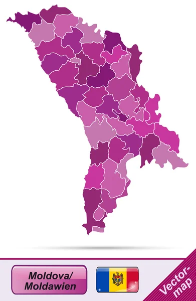 Mapa Mołdawii — Wektor stockowy