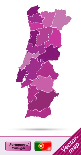 Mapa de Portugal — Vetor de Stock