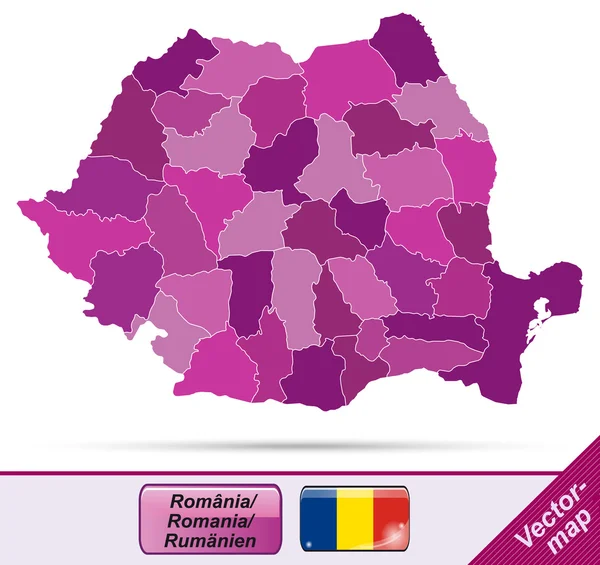 Landkarte von Rumänien — Stockvektor