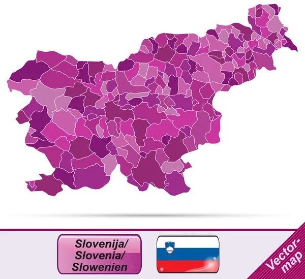 Mapa online de Eslovenia — Vector de stock