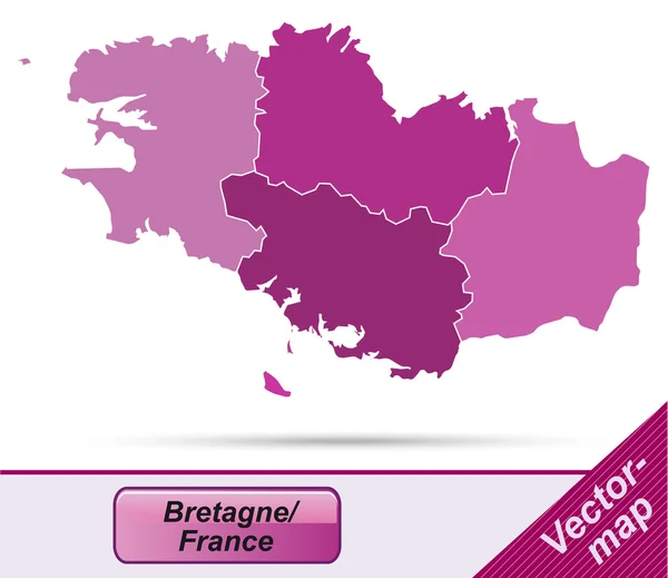 Bretagne térképén — Stock Vector