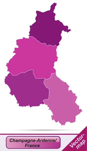 La carte de Champagne-Ardenne — Image vectorielle