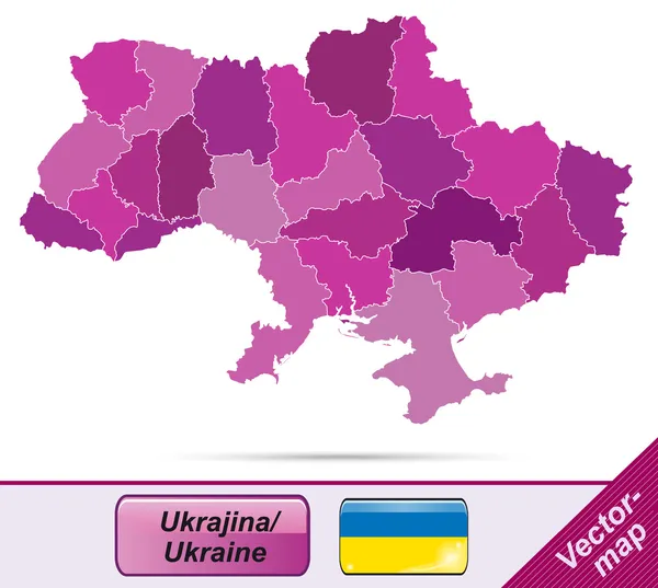 El mapa de Ucrania — Vector de stock