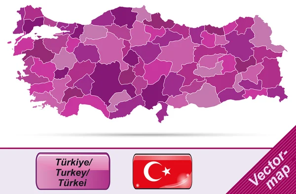 Törökország térképe — Stock Vector