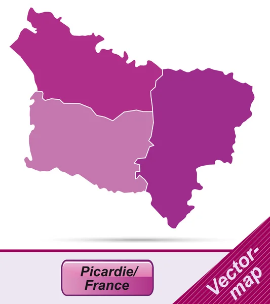 El mapa de picardie — Archivo Imágenes Vectoriales