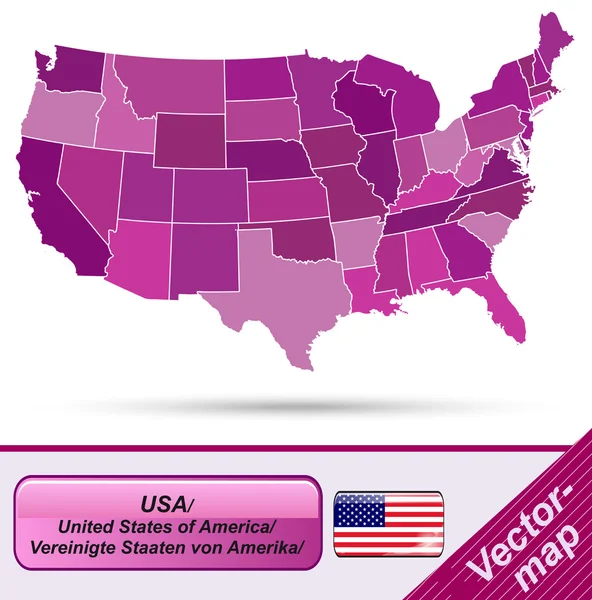 Mapa online de Estados Unidos — Vector de stock