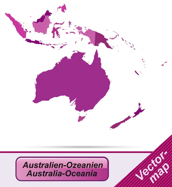 Kaart van Australië-Oceanië — Stockvector