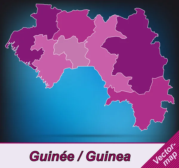 La carte de La Guinée — Image vectorielle