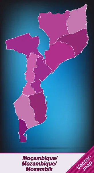 Mapa Mosambiku — Stockový vektor