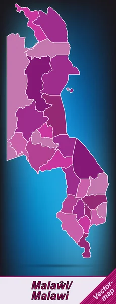 Mapa malawi — Stockový vektor