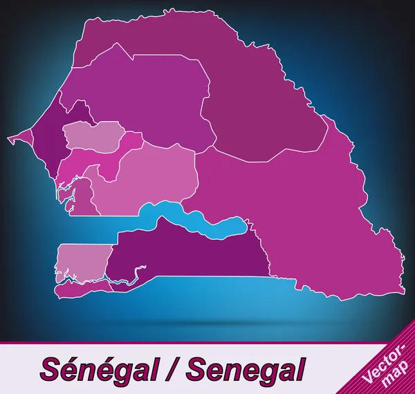 Landkarte des Senegal — Stockvektor