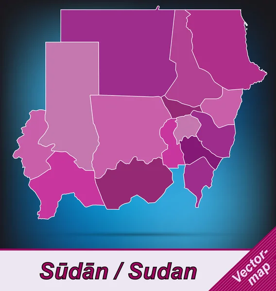 El mapa de sudan — Archivo Imágenes Vectoriales