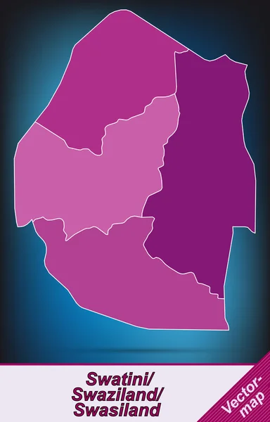 Karte von Swasiland — Stockvektor