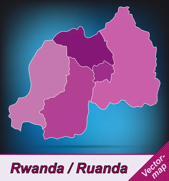 El mapa de Ruanda — Vector de stock