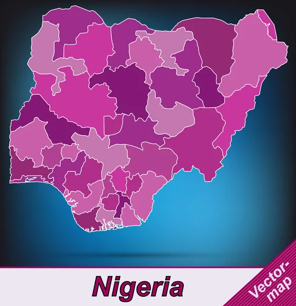 Mapa online de Nigeria — Archivo Imágenes Vectoriales