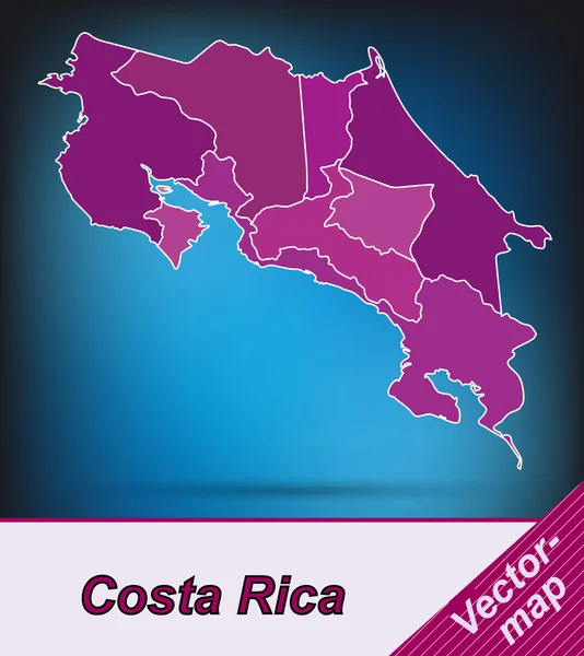 Mapa de Costa Rica — Vector de stock