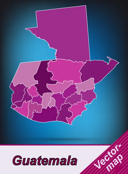 El mapa de Guatemala — Vector de stock