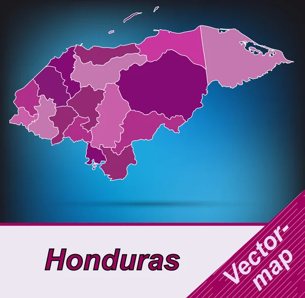 Mapa z Hondurasu — Stockový vektor