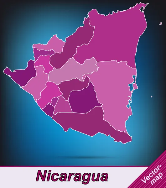 El mapa de Nicaragua — Vector de stock